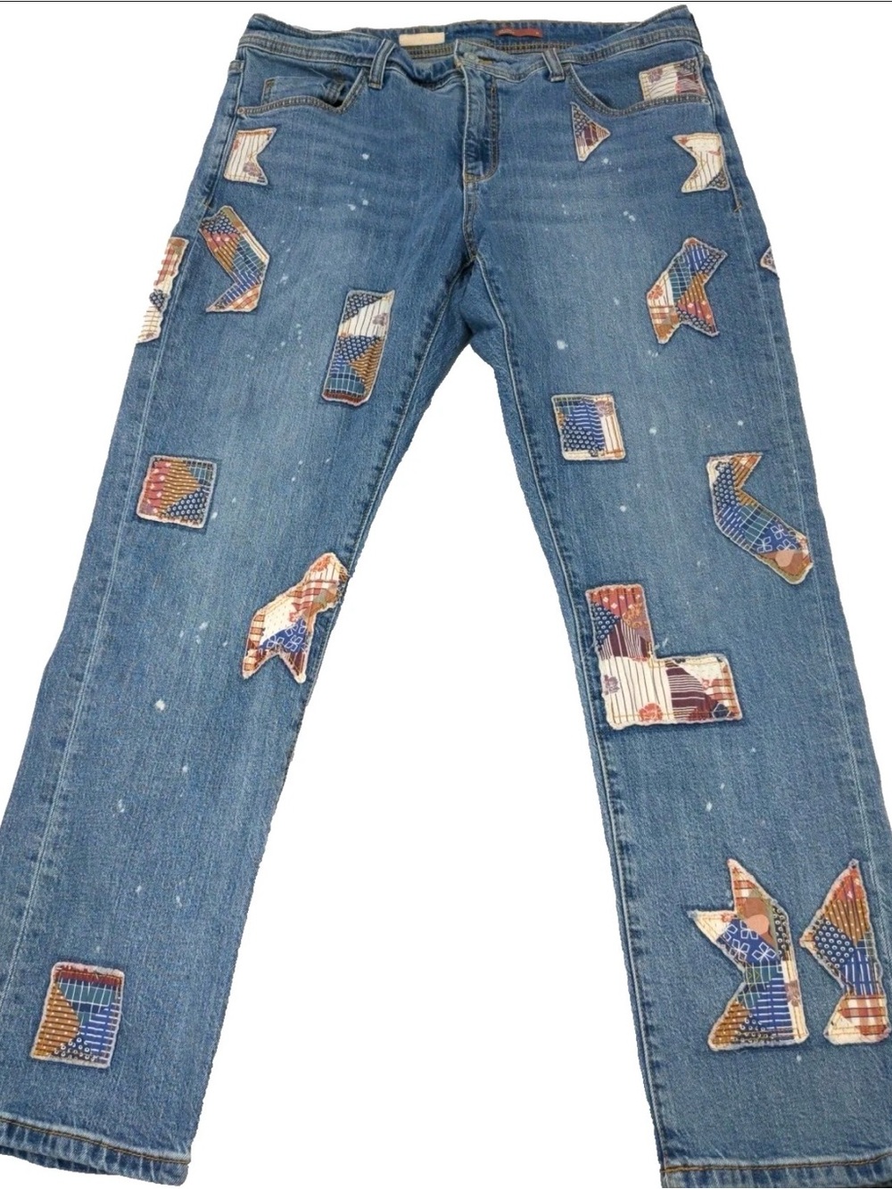 Pilcro Women’s Blue Patchwork Jeans